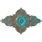 Ekena Millwork Melchor Diamond Medallion (Canopies up to 4"), 67 1/4"W x 43 3/8"H x 4"ID x 2"P, Copper Green Patina CM70X43MLCGS - alternate 1